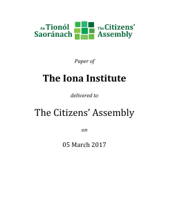 The Iona Institute The Citizens` Assembly
