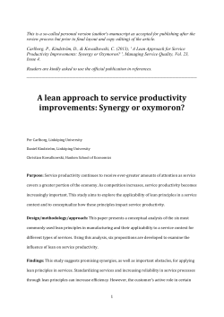 A lean approach to service productivity improvements