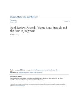 Asterisk: *Home Runs, Steroids, and the Rush to Judgment