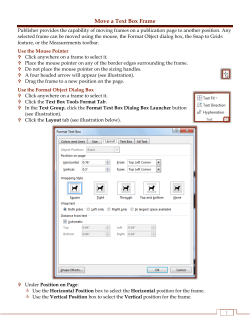 Move a Text Box Frame - Information Technology