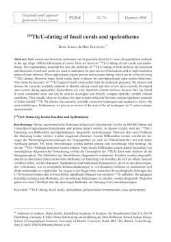 (230)Th/U-dating of fossil corals and speleothems
