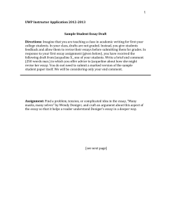 Sample Student Essay Draft