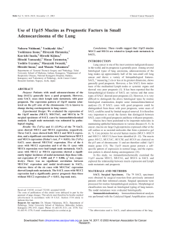 Use of 11p15 Mucins as Prognostic Factors in Small