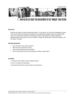 Learner packet - Food, Farming and Community