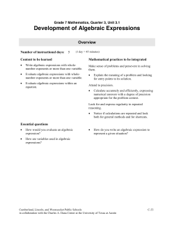 Development of Algebraic Expressions