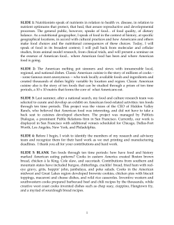 Food in American History