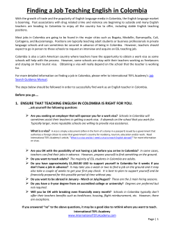 Finding a Job Teaching English in Colombia