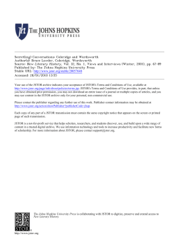 Secret(ing) Conversations: Coleridge and