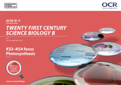 Photosynthesis - KS3-KS4 - Transition guide
