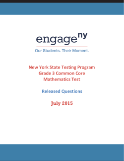 2015 Grade 3 Math Released Questions