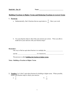 Building Fractions to Higher Terms and Reducing Fractions to