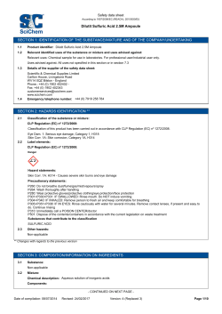 Dilutit Sulfuric Acid 2.5M Ampoule SECTION 1: IDENTIFICATION OF