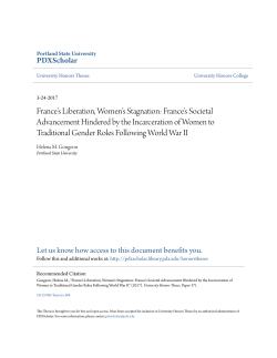 France`s Liberation, Women`s Stagnation: France`s