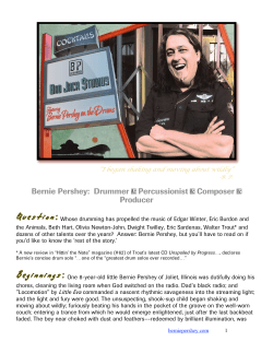 Bernie Pershey: Drummer Percussionist Composer Producer