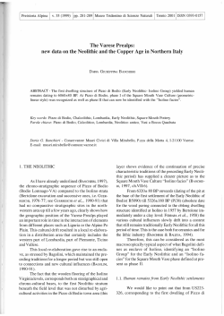 The Varese Prealps: new data on the Neolithic and