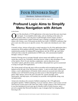Profound Logic Aims to Simplify Menu Navigation with Atrium