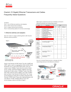 FAQ: Oracle`s 10 Gigabit Ethernet Transceivers and Cables