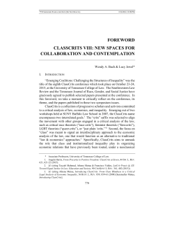 foreword classcrits viii: new spaces for