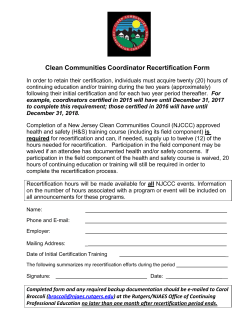 Month XX, XXXX - New Jersey Clean Communities