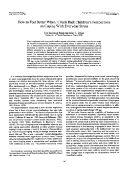 How to Feel Better When it Feels Bad: Children`s Perspectives on