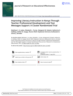 Improving Literacy Instruction in Kenya Through Teacher