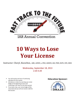 10 Ways to Lose Your License - Iowa Association of REALTORS