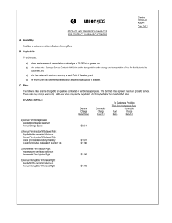 Approved Rates - Union Gas Limited