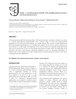 Inulin - a versatile polysaccharide with multiple pharmaceutical and