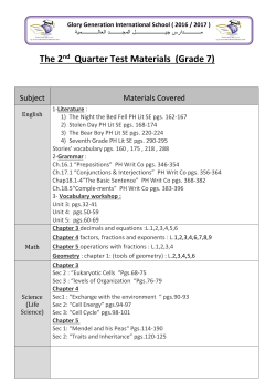 s (Grade 7) Material Quarter Test The 2