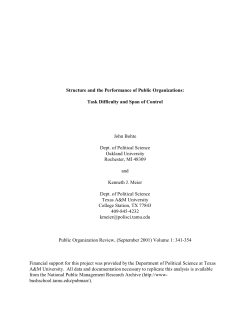Structure and the Performance of Public