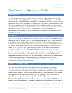 The Wreck of the Exxon Valdez - Daniels Fund Ethics Initiative