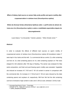 Effect of dietary lipid source on semen fatty acids profile and sperm