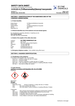 SAFETY DATA SHEET 113110-4-(Trifluoromethyl)benzyl isocyanate