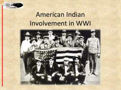 American Indian Involvement in WWI