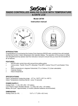 radio controlled analog clock with lcd