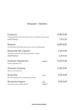 Antipasti &ndash; Starters