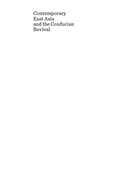 Contemporary East Asia and the Confucian Revival