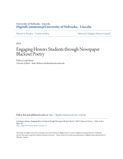 Engaging Honors Students through Newspaper Blackout Poetry