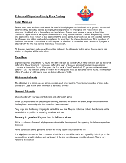 Rules and Etiquette of Hardy Rock Curling Team Make