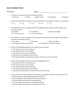 Waves Multiple Choice PSI Physics Name:
