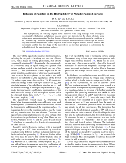 Influence of Nanotips on the Hydrophilicity of Metallic