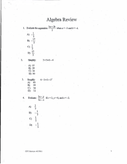 Algebra Review