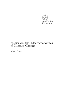 Essays on the Macroeconomics of Climate Change