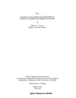 FOG THE - Virginia Department of Transportation