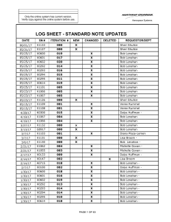 log sheet - standard note updates