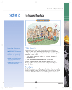 Section 12 Earthquake Magnitude