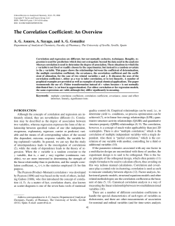 The Correlation Coefficient: An Overview