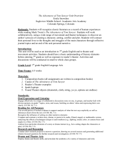 The Adventures of Tom Sawyer Unit Overview