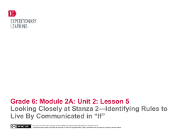 Grade 6: Module 2A: Unit 2: Lesson 5 Looking Closely at Stanza 2
