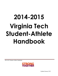 2014-2015 Virginia Tech Student-Athlete Handbook